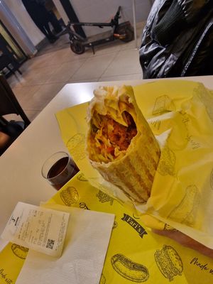 Vegan chicken wrap large at Fari's in Ljubljana