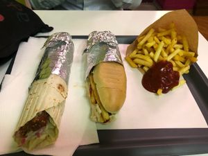 Falafel and ‘chicken’ wrap at Fari's in Ljubljana