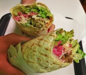 Vegan falafel 🙂 Hummus, Falafels, fresh veggies and tahina sauce👌 at Fari's in Ljubljana