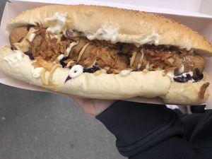 vegan hot dog at Fari's in Ljubljana