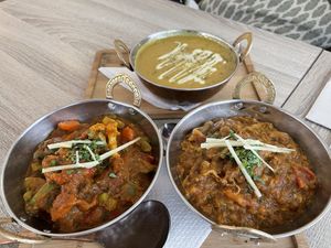 Our selection of curries  at Spice Garden in Sitges