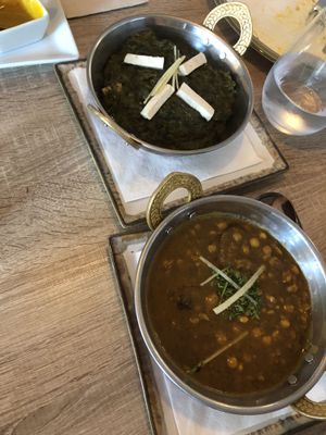 Dal tadka and spinach with tofu paneer  at Spice Garden in Sitges