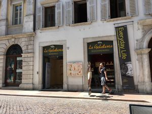 Outside  at La Gelateria in Trento
