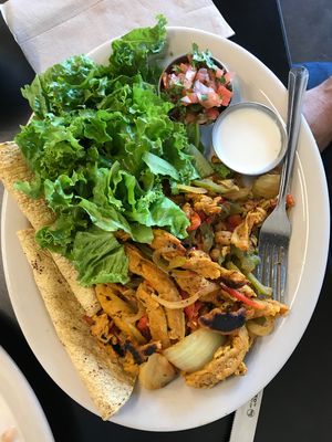 Soy curl fajitas with a pico and crema included.   at Herbivoro in Portland