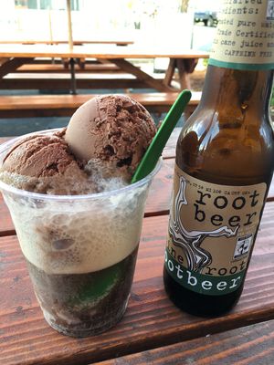 Signature Float: Choc, PB, Root Beer at Herbivoro in Portland