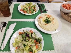 salad + hummus (the hummus was SO GOOD)   at Chams Lebanese Cuisine in Parkersburg