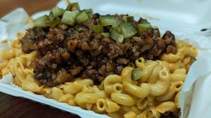 BBQ Macaroni and Cheese at Healthy Harvest Urban Farms & Cafe in Rock Island