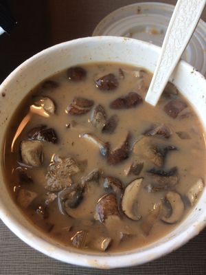 Cream of mushroom soup  at Healthy Harvest Urban Farms & Cafe in Rock Island