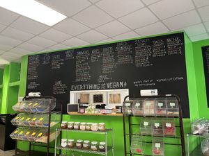 Large all vegan menu  at Healthy Harvest Urban Farms & Cafe in Rock Island