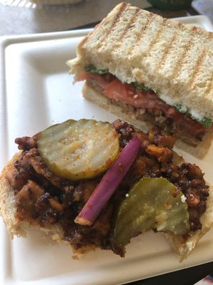 Best soy free, gluten free bbq right here (minus the bread) at Healthy Harvest Urban Farms & Cafe in Rock Island