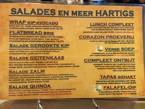 Menu  at Coffee Corazon in Amersfoort