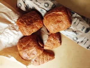 Vegan croissants and french chocolate bread/chocolatine at La Maison Aux Pains in Strasbourg