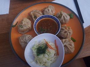 Not sure the coleslaw is fully vegan. But the food taste so good. I took the vegan choice, carrots and glass noodles inside.  at Momos Tibetain in Strasbourg