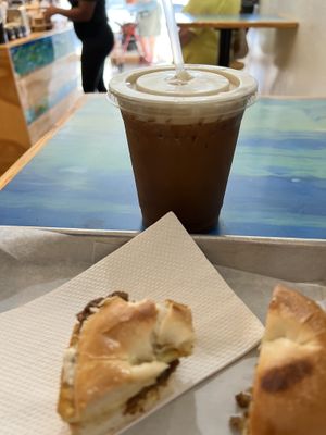 Lavender latte iced with oatmilk   at Anaya Coffee in Melbourne