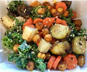 Winter veggie and chickpea Buddha bowl at Anaya Coffee in Melbourne