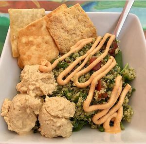 Quinoa tabouli bowl at Anaya Coffee in Melbourne
