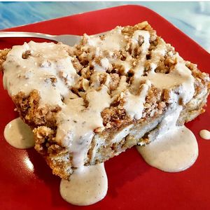 Vegan baked French toast at Anaya Coffee in Melbourne