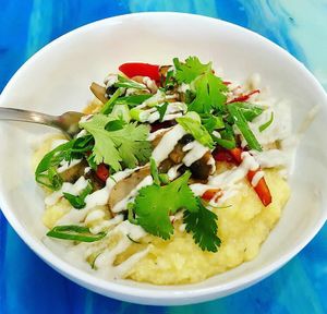 Tom kha grits bowl at Anaya Coffee in Melbourne