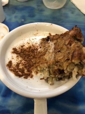 Vegan baked oatmeal in almond milk at Anaya Coffee in Melbourne