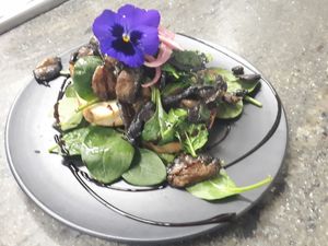 Vegan mushroom bruschetta  at Sensations Cafe in Busselton