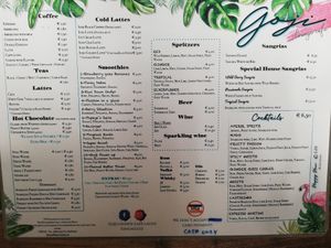 Menu at Goji Lounge Cafe in Lagos