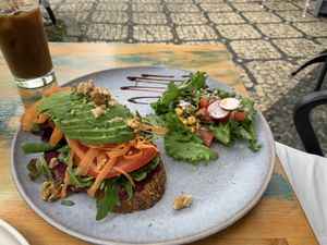 Pinky Beatroot Open Sandwich  at Goji Lounge Cafe in Lagos