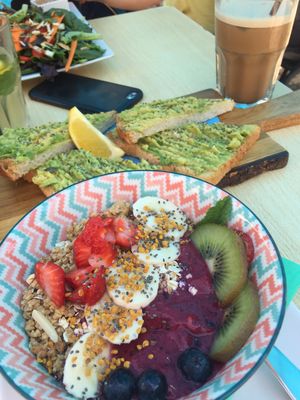 very berry smoothiebowl and avocado toast  at Goji Lounge Cafe in Lagos