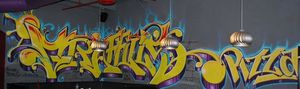 Graffiti's cool walls. at Graffiti's Pizza in Mcdonough