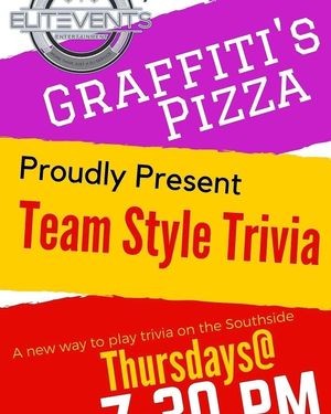 Looking for something fun to do on Thursdays? Graffiti's has General Trivia. Starts at 7:30 on Thursdays.. at Graffiti's Pizza in Mcdonough