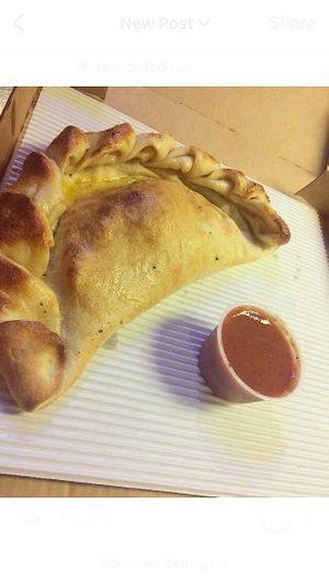 Mushroom and spinach calzone at Graffiti's Pizza in Mcdonough