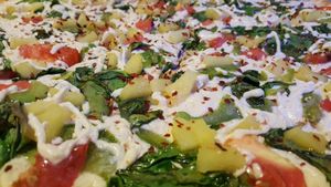 Vegan pizza!!! at Graffiti's Pizza in Mcdonough