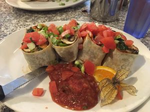 Breakfast burrito at Johns Place in Victoria
