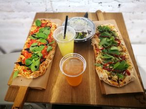 before you eat - must take a picture: sexy pizza at Pizzatopia in Krakow