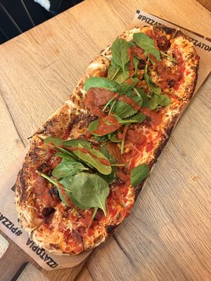 Good sized pizza  - was very cheesy despite not looking it!   at Pizzatopia in Krakow