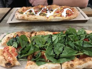 The vegantopia and opposite is vegetarian  at Pizzatopia in Krakow