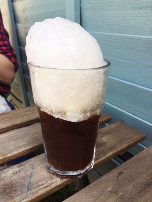 Sooo good on a hot day! Coke float with vegan ice cream! Yum! at Potato Tomato - The Eatery in Whitstable