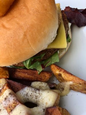 Jackfruit burger with extra vegan cheese !!! Delicious   at Potato Tomato - The Eatery in Whitstable