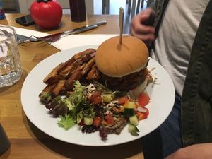 BBQ pulled jackfruit burger at Potato Tomato - The Eatery in Whitstable