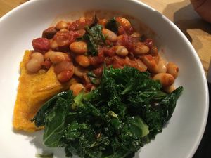 Bean stew and polenta  at Potato Tomato - The Eatery in Whitstable