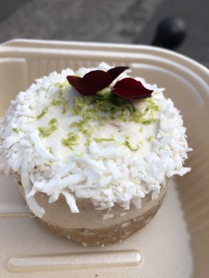 Raw vegan lemon cheesecake  at La Otilia in Mexico City