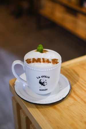 Capuccino
Pídelo con leche de almendra, coco, avena o soya.

Cappuccino
Order it with almond, coconut, oat or soy milk.

 at La Otilia in Mexico City