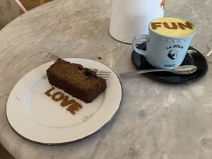 Banana bread and golden milk at La Otilia in Mexico City