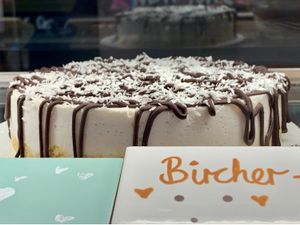 excellent coconut cake (vegan) at Haus Zauberflöte in Offenburg