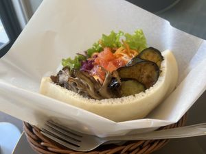 Regular falafel sandwich  at Ballon in Tokyo