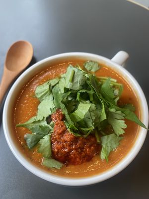 Coriander soup  at Ballon in Tokyo