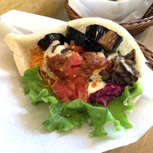 Regular falafel sandwich  at Ballon in Tokyo