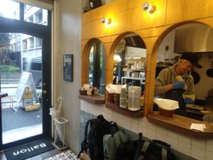 Opposite the counter at Ballon in Tokyo