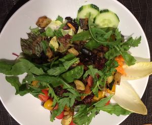 Salad with roasted Mediterranean vegetables and balsamic vinegar dressing at Nova Essen & Trinken in Kempten