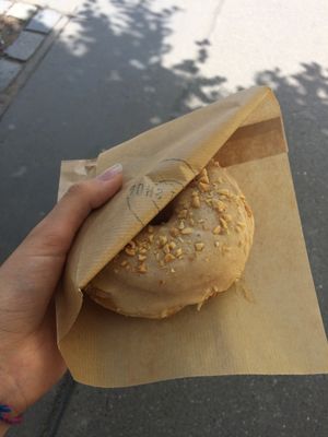Penut butter donut, the best donut i've ever had!  at Donut Shop in Prague