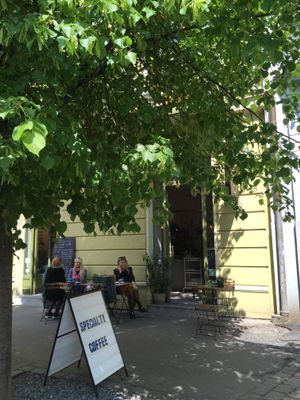 Entrance at Donut Shop in Prague